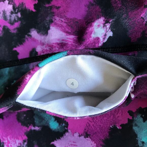 Lululemon Wunder Under Crops Midnight Bloom Leggings Size 4 Running Tights - Picture 11 of 13